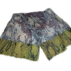 Dolma NWOT 100% Wool Snake Print Large Scarf Shawl Wrap Made in India Light